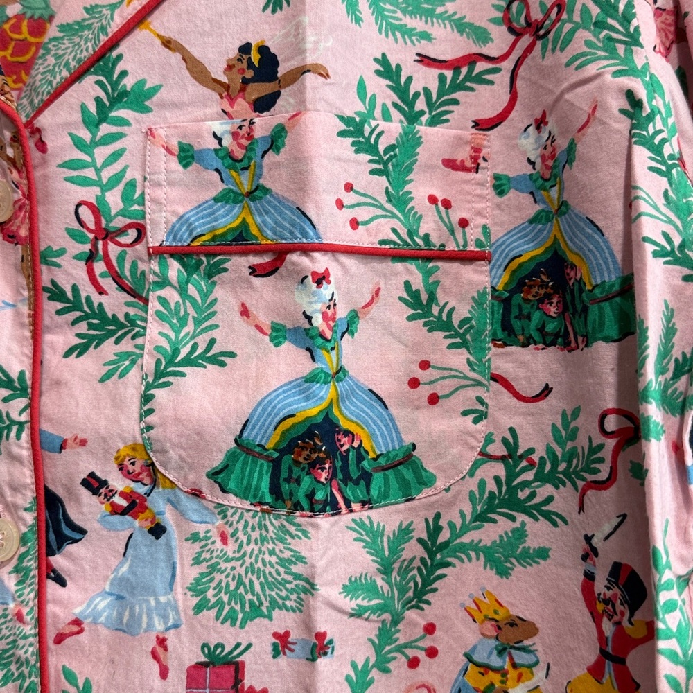 NWT Printfresh Women's Nutcracker Dreams 100% Organic Cotton Pajama Top Sz S - Picture 2 of 8